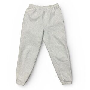TNA Aritzia Cozy Fleece Boyfriend Joggers- Light Gray- Small